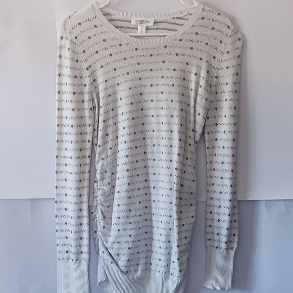 Motherhood Maternity Sweaters - MOTHERHOOD MATERNITY White and Gray Sweater Size S
